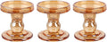 Skiennix Glass Candlestick Set - Elegant Crystal Holders for Christmas & Weddings | Amber, 3 Pieces