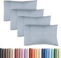 King Standard Pillow Cases Set of 4 - Soft Hotel Quality Covers for Comfy Bedding - Machine Washable - Heathered Blue