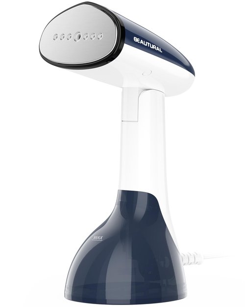 BEAUTURAL Steamer for Clothes, Portable Handheld Garment Fabric Wrinkles Remover, Aluminun Heating Plate, 35-Second Fast Heat-up, Large Detachable Water Tank (Only for 120V)