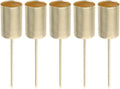 ABOOFAN Taper Candle Holders - 5pcs Golden Candle Stake Clips for Christmas Table Centerpieces
