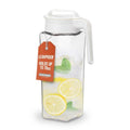 Lustroware TwistServe Airtight Pitcher - 2.1L (70oz), Heat Resistant, BPA-Free SAN Plastic, Screw-On Lid, Space-Saving, Made in Japan - White