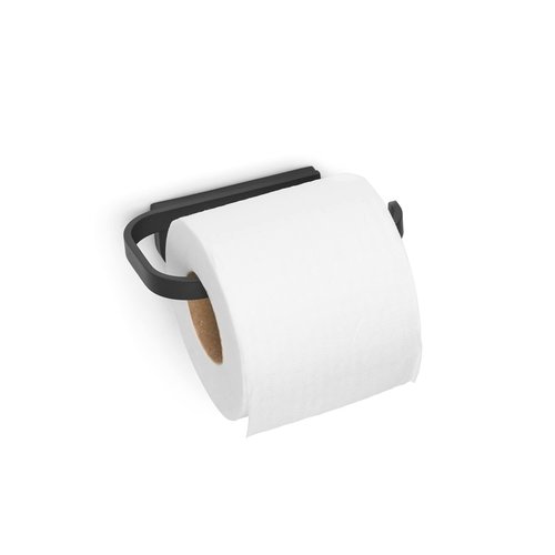 Brabantia Mindset Wall Mounted Toilet Roll Holder (Mineral Infinite Gray) Wide Opening, Bathroom Tissue Rack, Concealed Fixings, Anti-Rust Materials