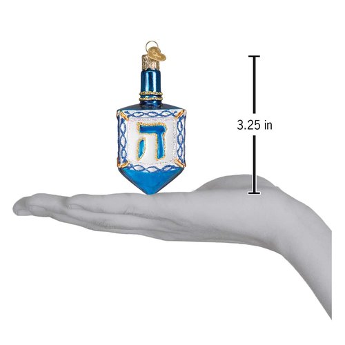 Old World Christmas Hanukkah Dreidel Glass Blown Ornament for Christmas Tree, Handcrafted Holiday Decoration, Holiday Collection