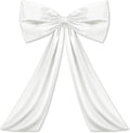 Wavwavw Large White Satin Bow Decor - Giant 24 x 36 Inch Ribbon Tie for Party & Wedding Decor