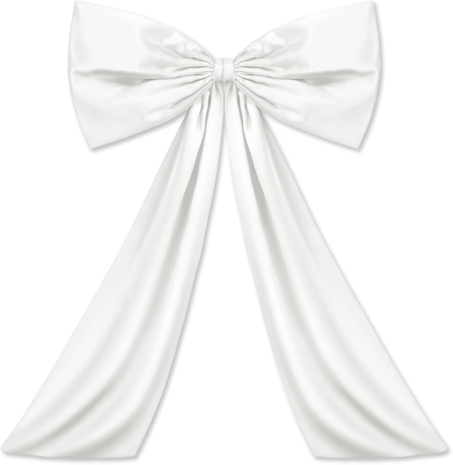 Wavwavw Large White Satin Bow Decor - Giant 24 x 36 Inch Ribbon Tie for Party & Wedding Decor
