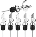 6PCS Weighted Liquor Bottle Pourers, Auto Flip Olive Oil Spout, Stainless Steel Olive Oil Dispenser Spout, Alcohol Pourer Spouts, Liquor Pourers for Suitable About 3/4" Bottle Mouth