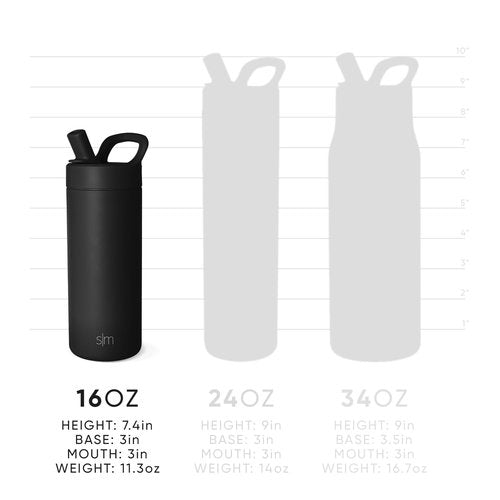 Simple Modern Kids Water Bottle with Straw lid | Insulated Stainless Steel | Reusable Thermos for Girls, School & Sports | Leak Proof & BPA Free | Mesa Collection | 16oz, Lavender Checkmate
