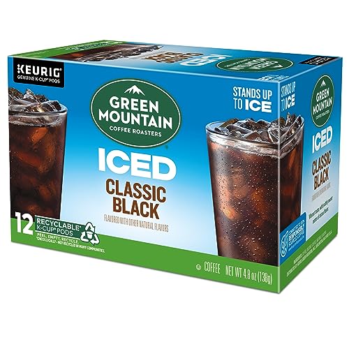 Green Mountain Coffee Roasters ICED Classic Black, Single Serve Keurig K-Cup Pods, Medium Roast Iced Coffee, 72 Count