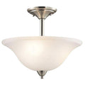KICHLER Nicholson 16" 3 Light Semi Flush with Satin Etched Glass in Brushed Nickel
