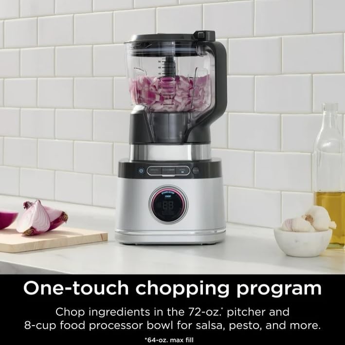 Niin-jaa Detectt 72 Oz Blender - 3 Speeds, BlendSense Technology, 1700W Crushing Blades, Silver