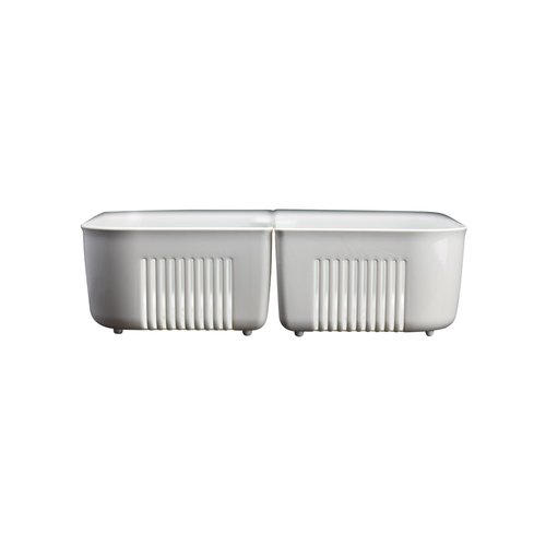 Terporium Dual Compartment Cleaning Bin | Compact, Durable, and Highly Functional with Dual Removable Baskets | The Ultimate No-Spill Cleaning Solution