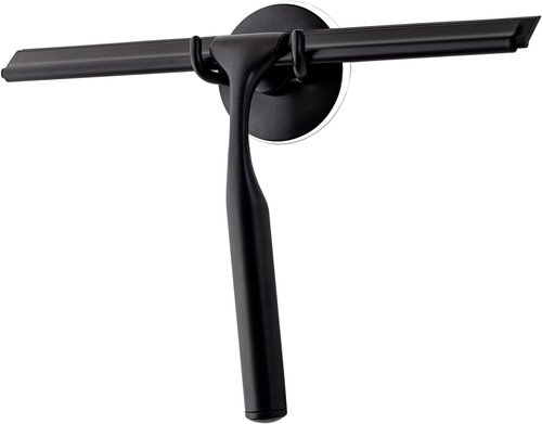 Ettori Shower Squeegee - All-Purpose Stainless Steel for Glass Doors, Windows & Mirrors | 10 Inches, Black