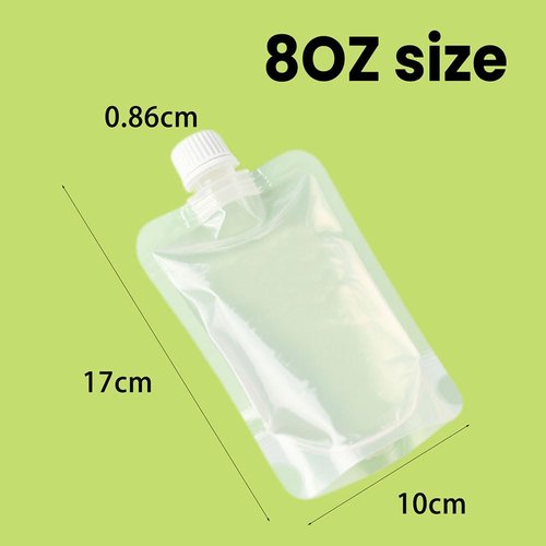 20 PCS Juice Travel Plastic Bags Portable Collapsible Beverage Bag | Leakproof Foldable Water Carrier for Outdoor Hiking, Camping & Seed Storage | Food-Grade BPA-Free Liquid Container