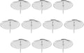 Skiennix Metal Round Pin Candle Holders - 10PCS Silver Candle Spike Plates for Weddings & DIY Decor