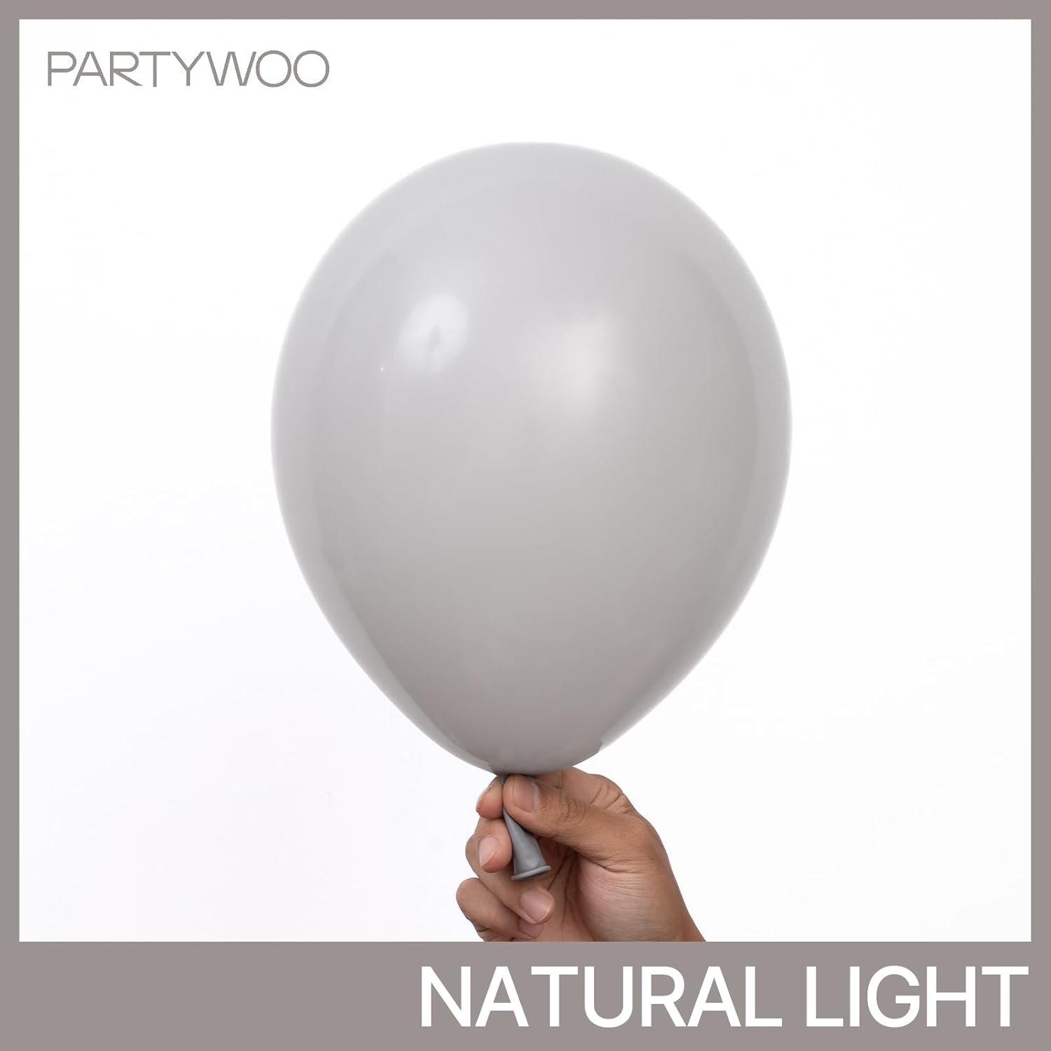 PartyWoo Gray Balloons - 120-Piece Matte Latex Balloon Arch Kit for Baby Showers & Weddings | 5-12 Inch Sizes