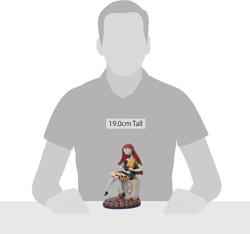 Enesco Jim Shore Nightmare Before Christmas Figurine - Sally & Cat on Gravestone | 8 Inch, Multicolor