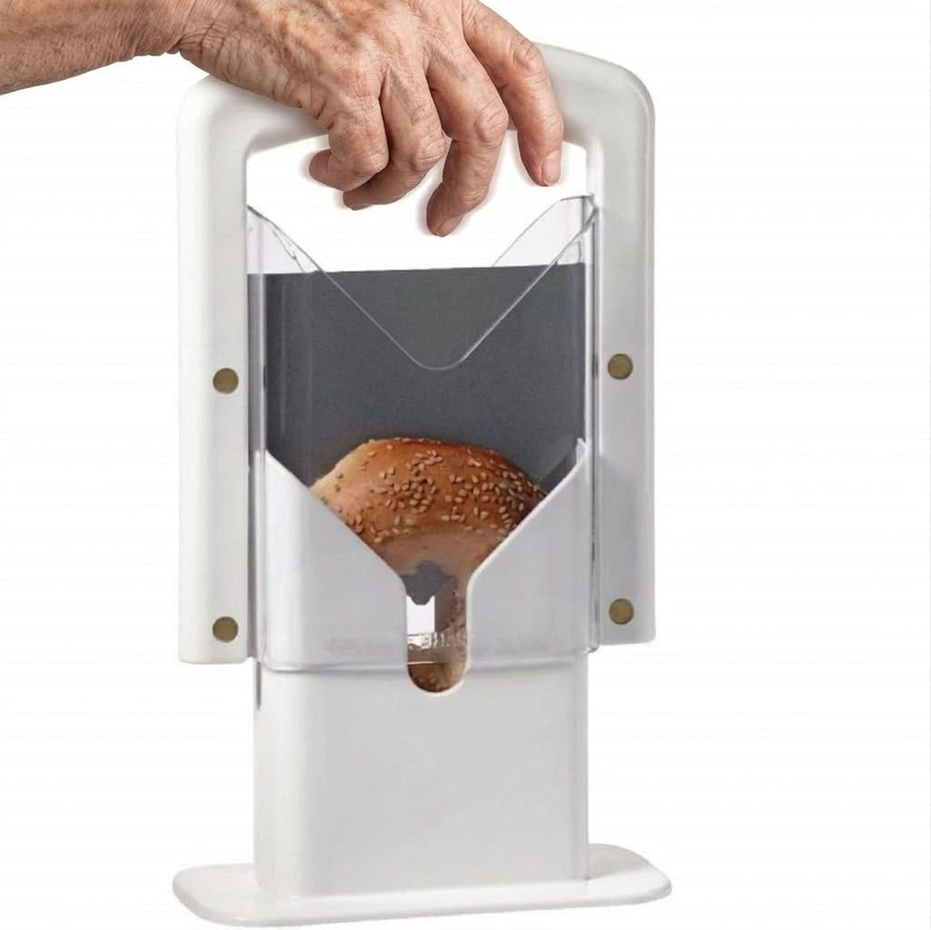 Adaptive Bagel Slicer for Seniors & Limited Mobility – Easy Grip Safety Cutter for Steady Hands – One-Handed Kitchen Aid for Tremors & Weak Grip