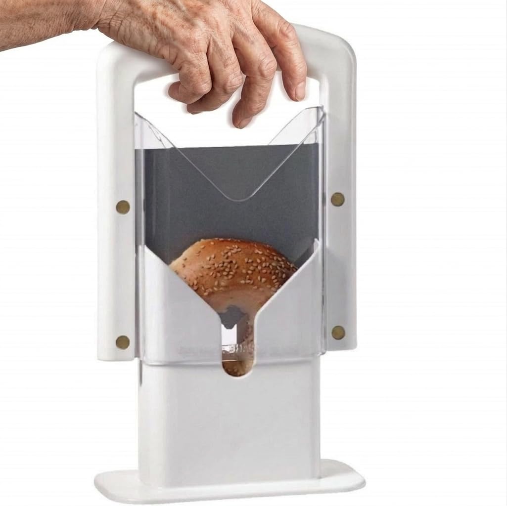 Adaptive Bagel Slicer for Seniors & Limited Mobility – Easy Grip Safety Cutter for Steady Hands – One-Handed Kitchen Aid for Tremors & Weak Grip
