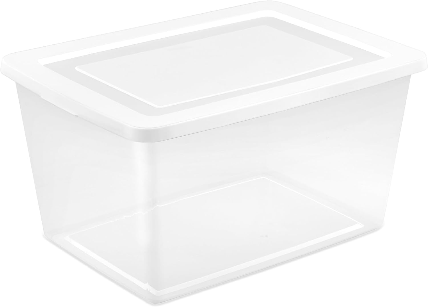 Sterilite 8-Pack Storage Bins - Clear Heavy-Duty Plastic Containers with Lids | 58 Quart for Organizing