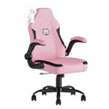Submi Pink Gaming Chair, Ergonomic Desk Office Chair with Lumbar Support, Computer Chair with Flip-up Armrests, Comfy Task Chair for Girls Women, Cute PC Video Game Chairs, PU Leather, Teens, Pink
