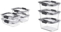 Rubbermaid Brilliance Glass Storage Containers - Set of 4 Medium Clear Food Containers with Lids