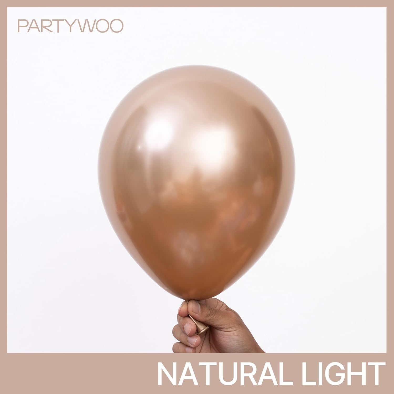 PartyWoo Metallic Rose Gold Balloons - 140pcs Chrome Champagne Gold Set | Various Sizes for Birthday & Anniversary Decor