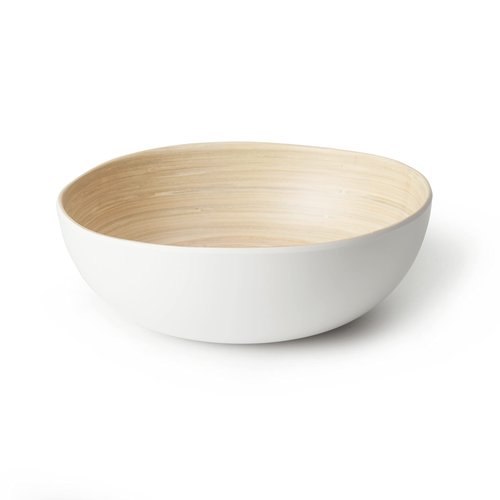 Joviton Home 18PCS Bamboo Swirl Melamine Plastic Dinnerware Sets for 6, Plates and Bowls Sets (Light Bamboo)