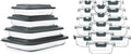 MCIRCO Glass Baking Dish Set - 8 Pcs with Lids | Versatile Food Storage Containers for Oven, Microwave, Dishwasher