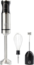 MasterChef Immersion Blender - Handheld Stainless Steel Stick Mixer with Whisk & Frother Attachments | 400W for Soups, Purees, and Lattes
