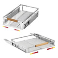 taiheis 2 Pack Expandable Pull Out Cabinet Organizer，Side Mounting 12.3~18.5"x22.5"Cabinet Pull Out Shelves, Expandable Slide Out Spice Rack for Kitchen Bathroom Office