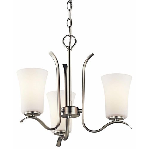 Kichler 43073NI Armida Mini Chandelier 3-Light, Brushed Nickel