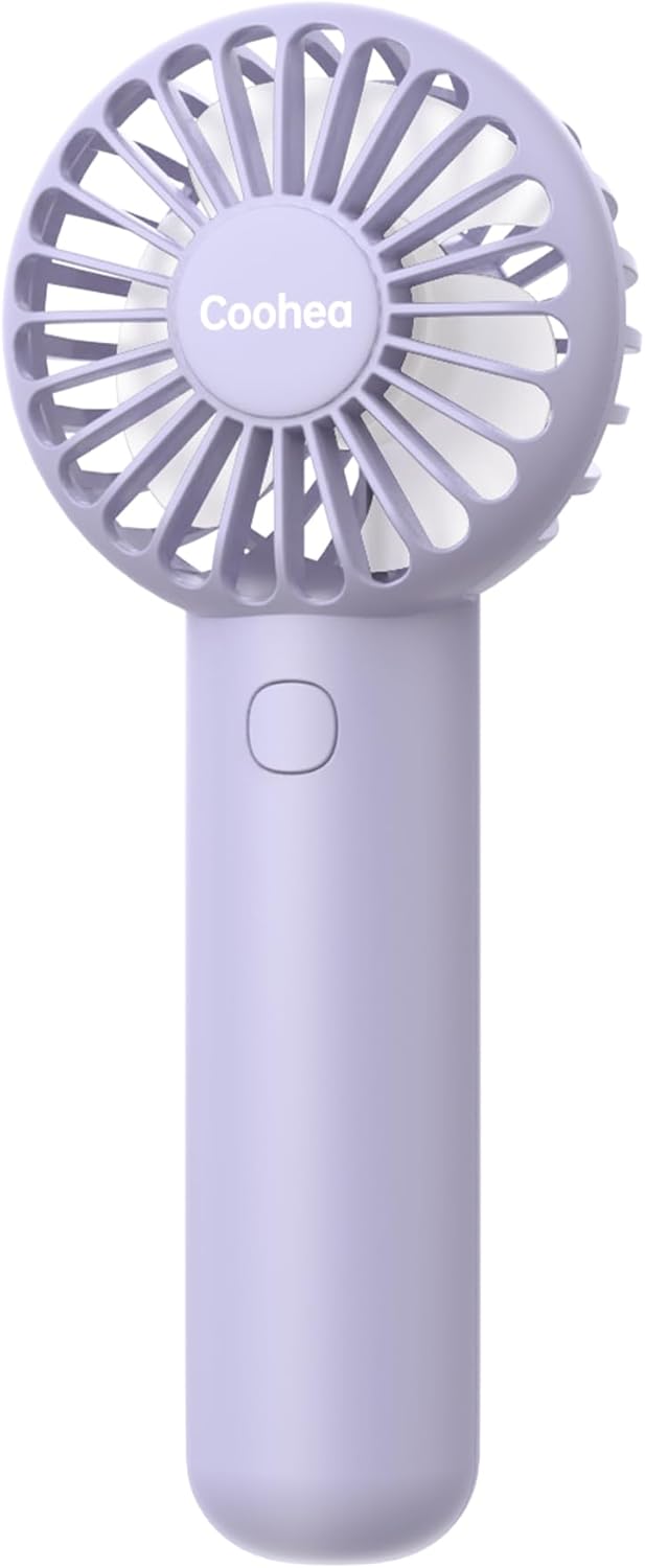 Skiennix Mini Handheld Fan - USB Rechargeable, 3-Speed Portable Design for Travel & Makeup - Purple