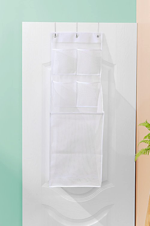 ALYER Multi-Scene Suitable Hanging Mesh Laundry Basket,Behind The Door Storage Organizer for Laundry,RV,Dorm,Bathroom,Bedroom,Pantry, Nursery,Kitchen,White