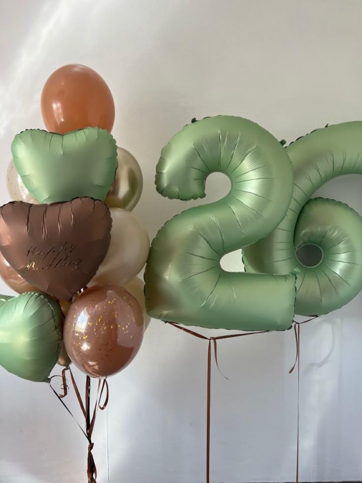 Number Balloons - 40 Inch Olive Green 1 Balloon for 1st Birthday Party Decorations