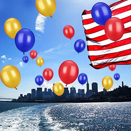 TecUnite 100 Pcs Colorful Latex Balloons - 13 Inch Red, Blue, Yellow for Graduation, Wedding, and Birthday Celebrations