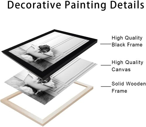 Framed Bathroom Decor | Black and White Canvas Print of Cute Hippo in Bathtub - Perfect Wall Art