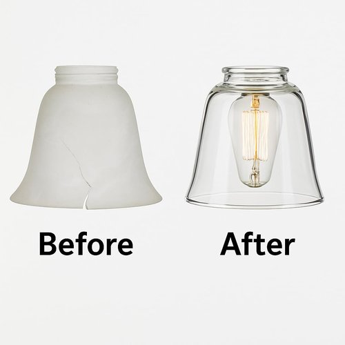 LIGHTACCENTS Clear Glass Ceiling Fan Light Covers – Replacement Lamp Shades for Ceiling Fixtures – Fan Light Globes for LED or Incandescent Bulbs – 4-Pack Clear Dome Set