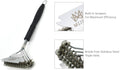 MIJIG Bristle-Free Grill Grate Cleaning Brush and Scraper with Stainless Steel Triple Helix Head (Safe for Charcoal, Gas, Electric, and Porcelain Grills)