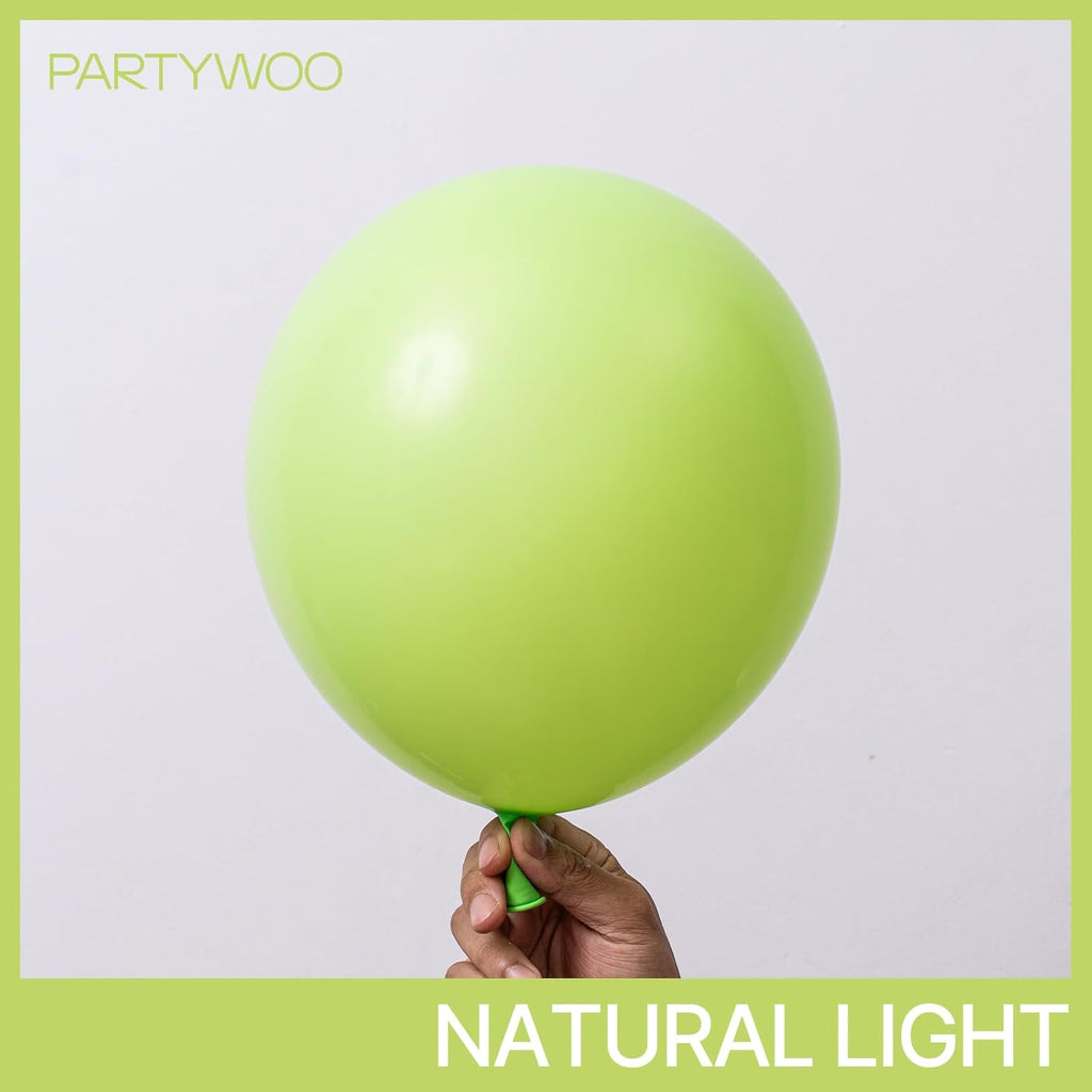 PartyWoo Lime Green Balloons - 101pcs 12 Inch Latex Helium Balloons for Graduation & Birthday Decor