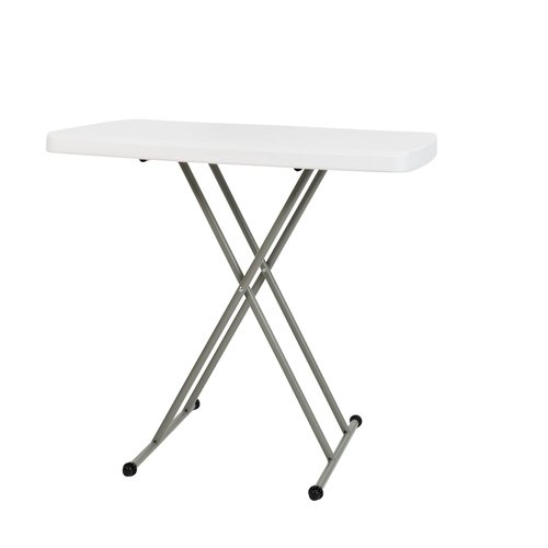 Flash Furniture Elon Folding Table - Granite White - Height Adjustable - 30 Inch - TV Tray - Commercial Grade Laptop Table
