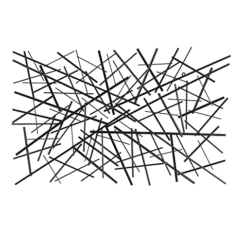 Deco 79 Metal Geometric Home Wall Decor Overlapping Lines Wall Sculpture, Wall Art 48" x 2" x 30", Dark Gray