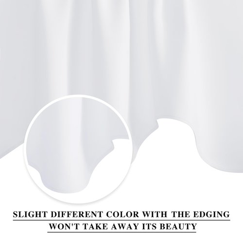 NICETOWN 2 Panels Pure White Blackout Valance Curtains for Bathroom, Rod Pocket Window Covering Thermal Insulated Solid Rod Pocket for Living Room/Basement, 42 x 18 inch Long