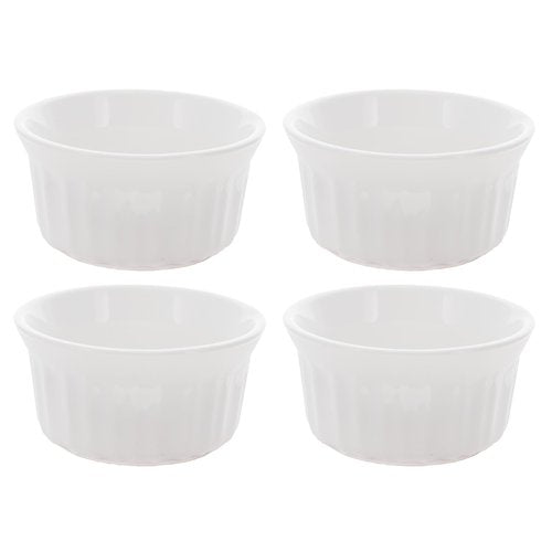 Corningware RS4 4oz/118mL Round French White Ramekins Bowl - 4-Pack