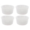 Corningware RS4 4oz/118mL Round French White Ramekins Bowl - 4-Pack