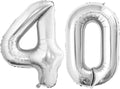 GOER 40 Inch Jumbo Silver Foil Balloons - Perfect for 40th Birthday Party Decorations
