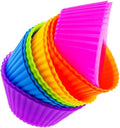 Skiennix Reusable Silicone Cupcake Liners - Non-Stick Baking Cups - Set of 12 Kitchen Accessories