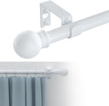 GXOACKJ Heavy-Duty Decorative Curtain Rods - 32-48 Inch, 5/8 Inch White Metal Set with Brackets
