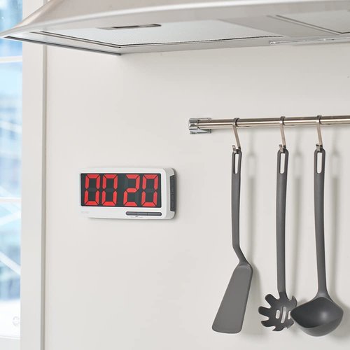 i-Scream LED Big Timer - Countdown Clock with Large 7.3" Display, 3 Brightness Settings, 4 Alarms and 3 Volume Levels, Battery-Powered Magnetic Timer for Home, Cooking, Studying, Fitness, Classroom