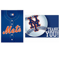 New York Mets Invitation & Thank You Card Set - 3 7/8" x 5 5/8" | Multi-color | Pack of 16