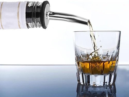48 PCS Stainless steel bottle spout classic bottle pourers tapered spout liquor pourers with rubber dust caps for 1 inch bottle mouth, wine liquor olive oil coffee syrup vinegar bottles